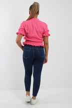 Short Sleeve Frill Cardigan