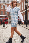 Petite Sage Diamond Knit Sleeveless Dress