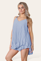 Cami Pleated Frill Hem Top & Matching Frill Shorts Co-Ord Set - AX Labels