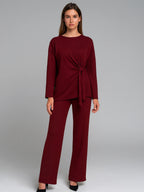 Ladies Side Tie Top and Trouser Set