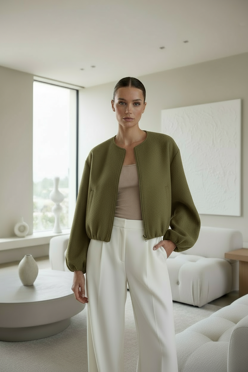 Stylish Zip Up Bomber Jacket