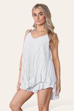 Cami Pleated Frill Hem Top & Matching Frill Shorts Co-Ord Set - AX Labels