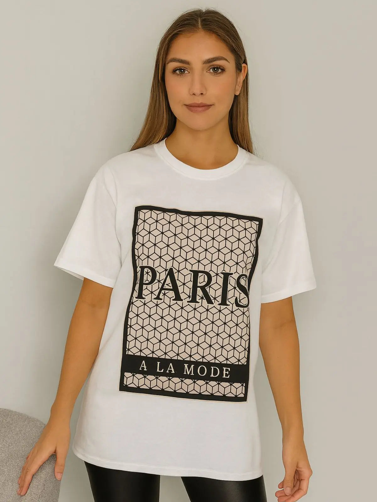 Ladies Paris A LA Mode Oversized T Shirt