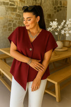 Ladies One Button Knitted Top