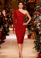 ASTORIA – Draped Asymmetric Evening Dress