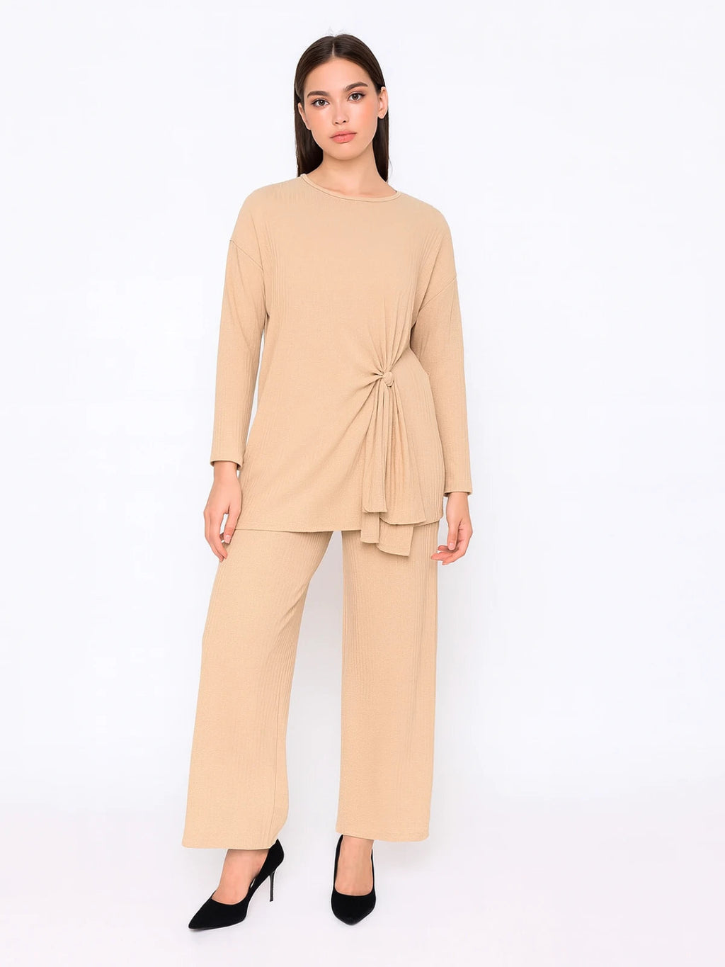 Ladies Long Sleeve Side Tie Set