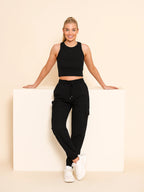 Ladies Wide Leg Cargo Trouser