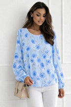 Printed pleated blouse with lining