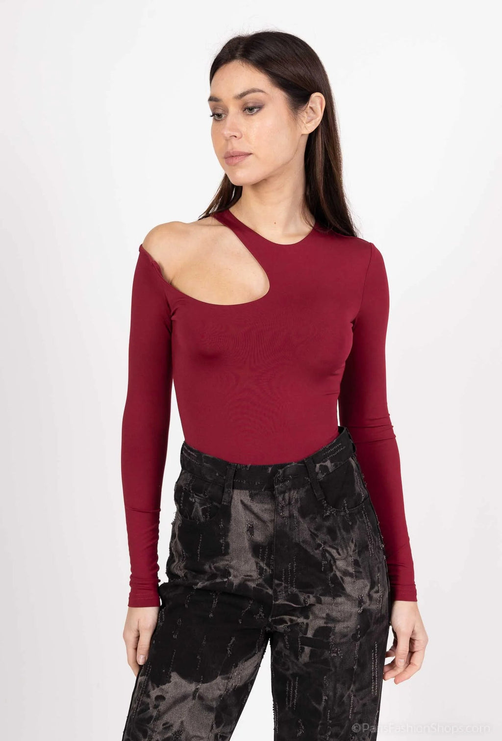 Asymmetric One-Shoulder Bodysuit