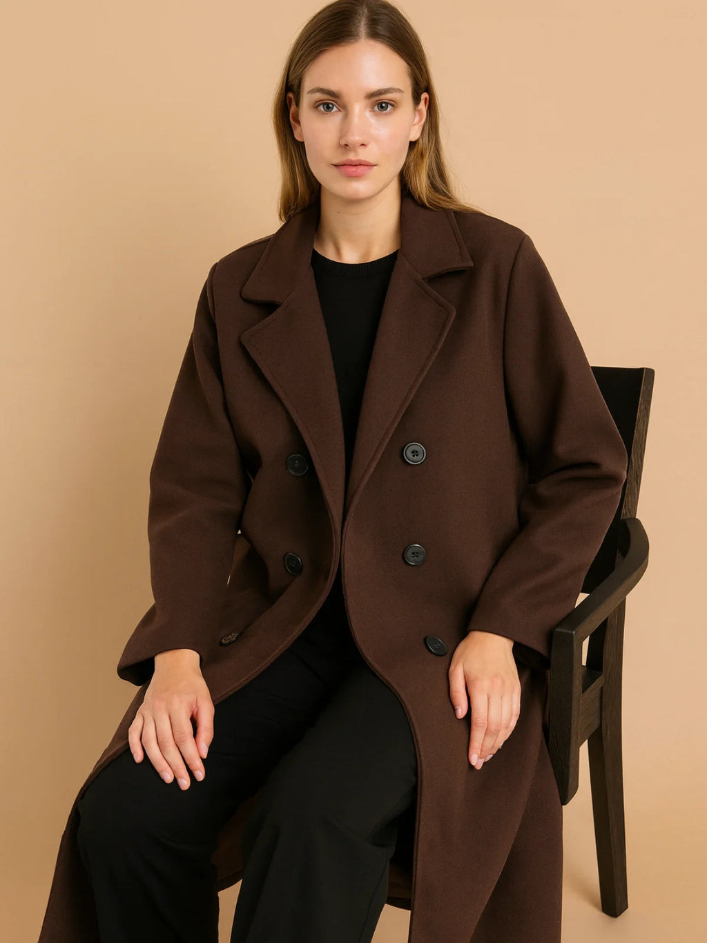 Ladies Long Sleeve with Button Coat