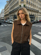 CARGO – Structured Zip-Up Vest with Functional Pockets