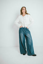 CELESTE – Elegant short jacket with pearls and jewel buttons