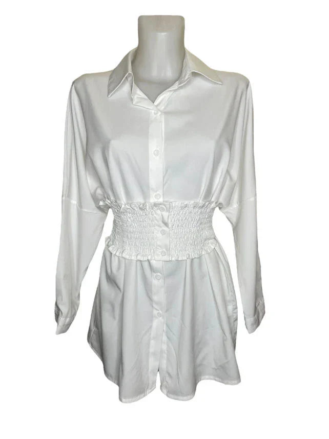 Blouse with gathered waist