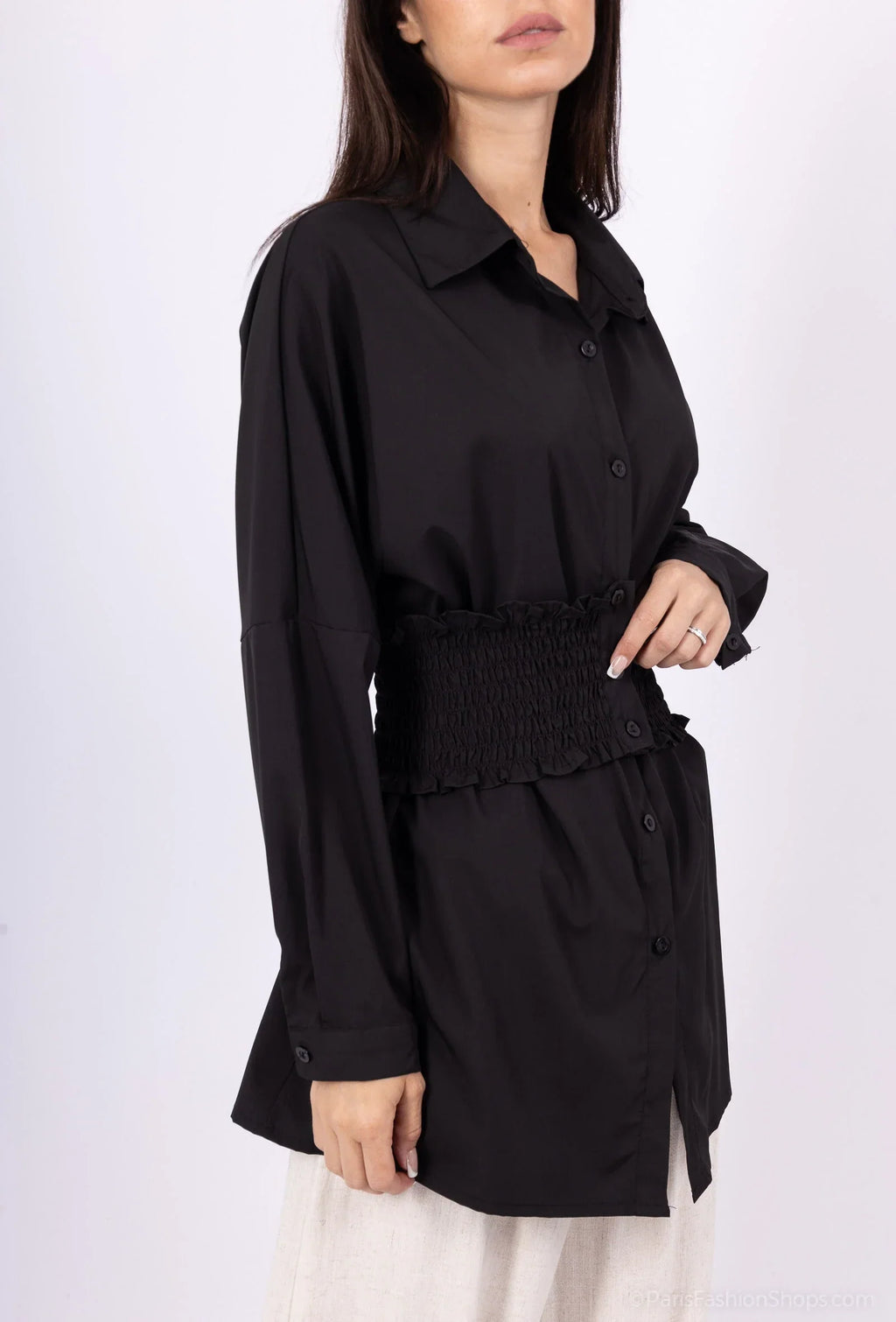 Blouse with gathered waist