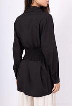 Blouse with gathered waist