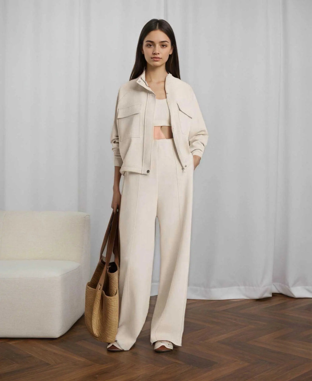 DENVER – High-waisted soft wide leg pants