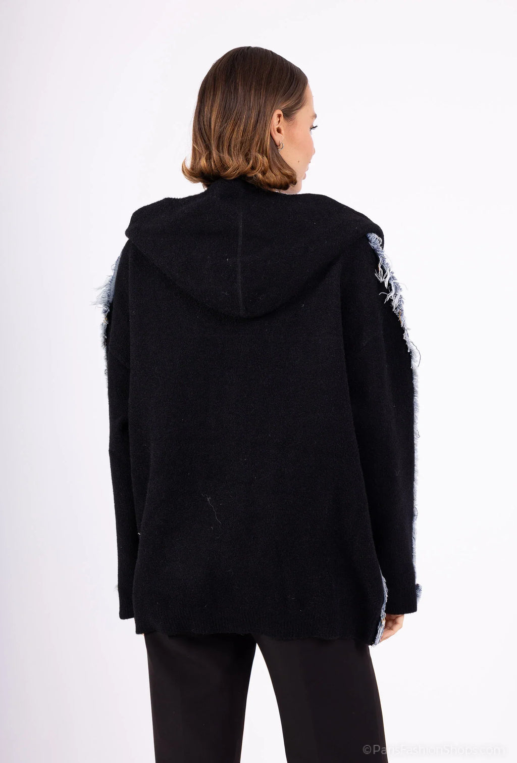 DENVER – Denim jacket with integrated knit hood