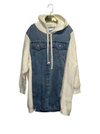 DENVER – Oversized denim and knit hoodie jacket