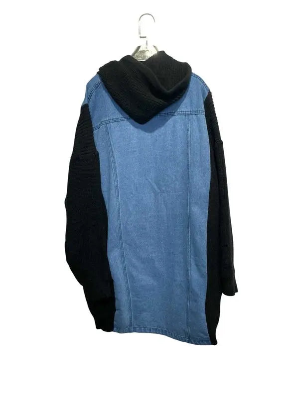 DENVER – Oversized denim and knit hoodie jacket