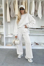 Little hearts print set - oversized sweatshirt and comfort pants