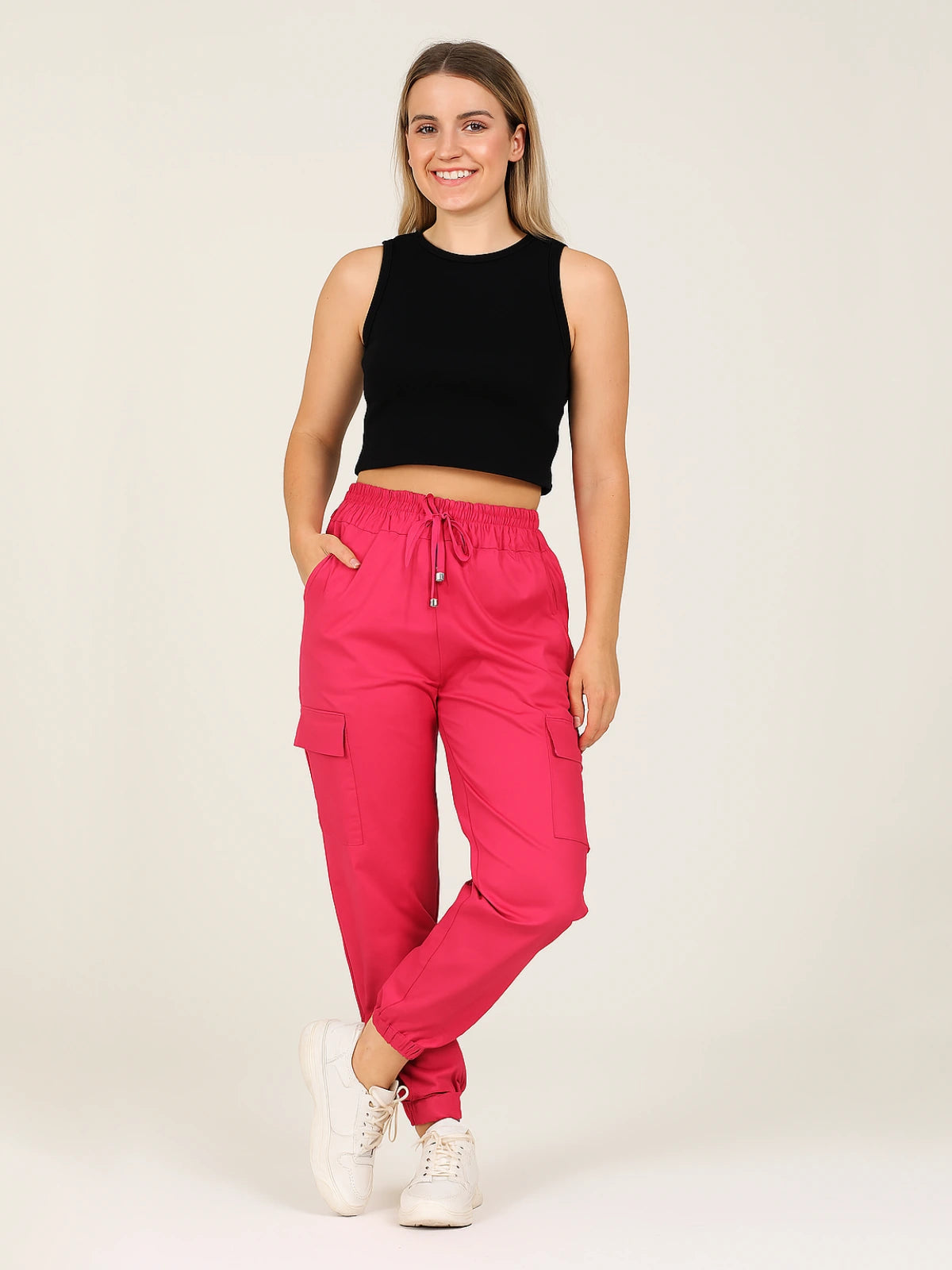 Ladies Wide Leg Cargo Trouser