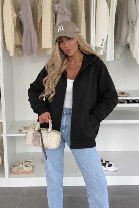 Oversized zipped vest – Hood – Loose fit