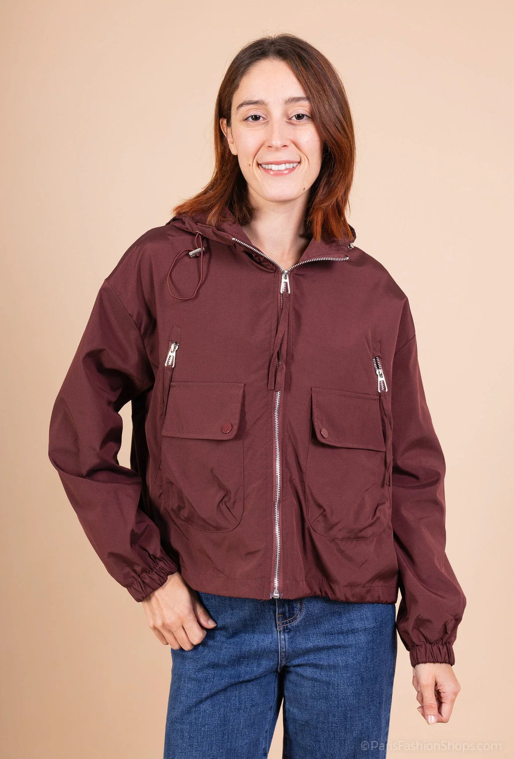 IVY – Hooded windbreaker jacket with zippered pockets and flaps