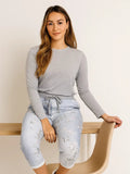 Italian Joggers Denim Floral