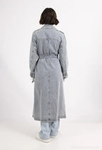 Long denim Trench coat