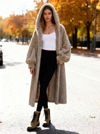 Hooded Faux Fur Coat – Comfortable Straight Fit