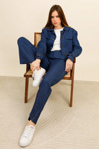 DENVER – Structured effect stretch denim set