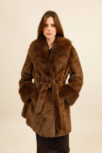 AURA – Belted faux fur jacket with a premium look