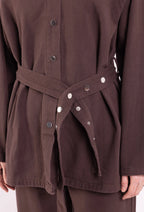 DENVER – Belted oversized denim set