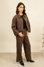 DENVER – Oversized contrast denim set