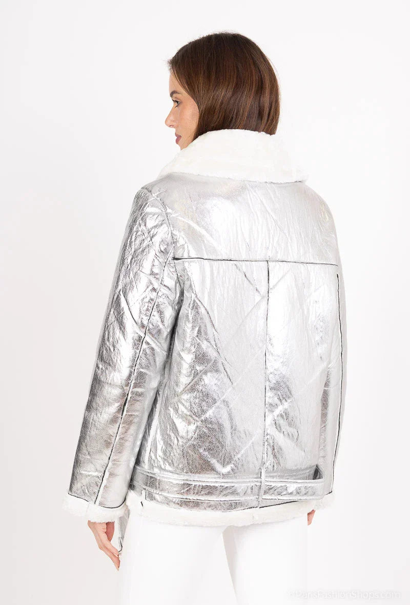 PU Varnish Fur Parka