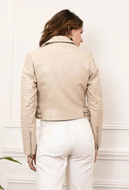 Fake leather biker jacket