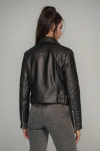 Fake leather biker jacket