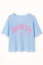 Fine knit sweater with BROOKLYN New York embroidery, loose cut