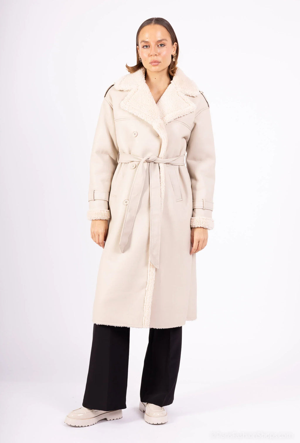 PU Fur Trench