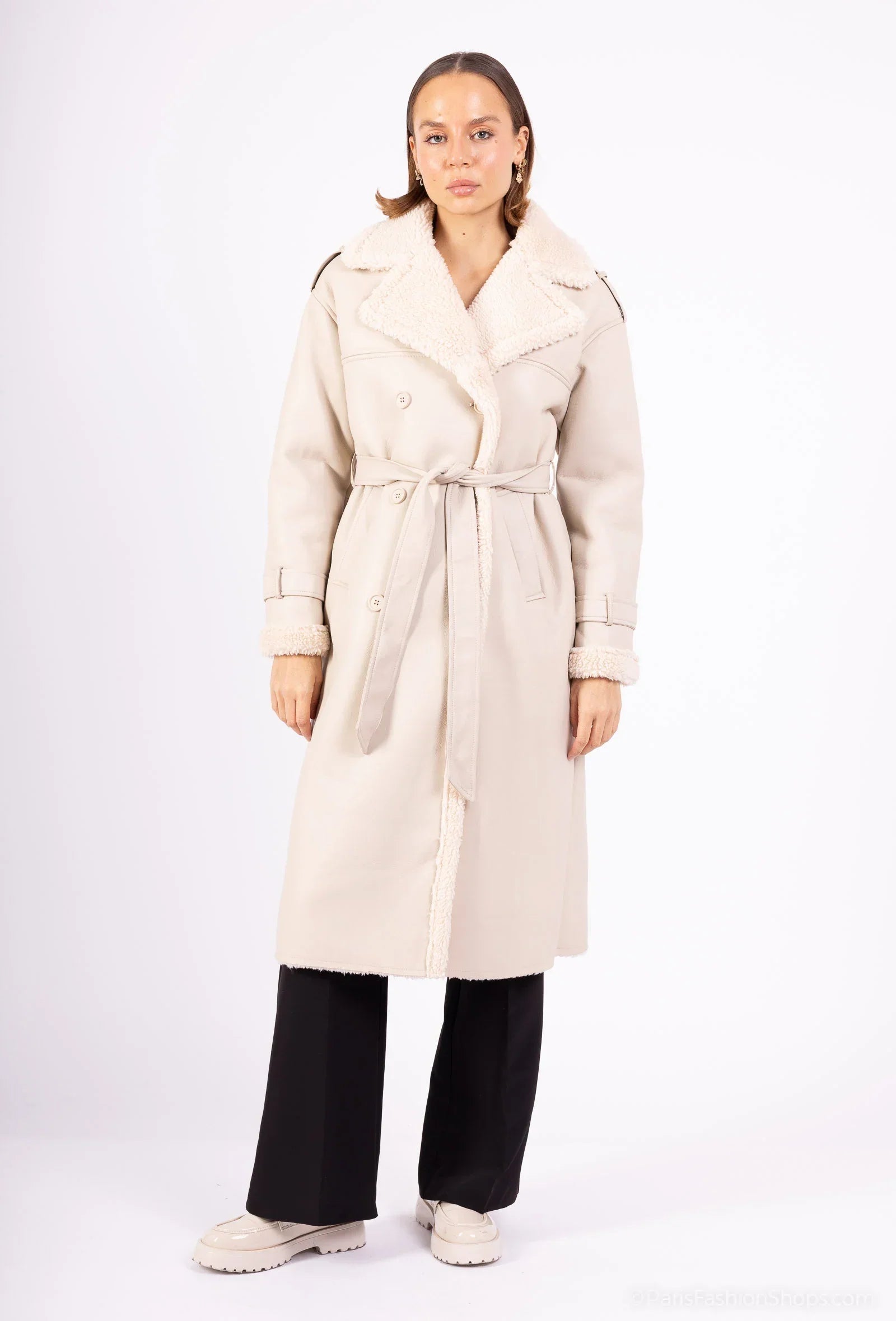 PU Fur Trench