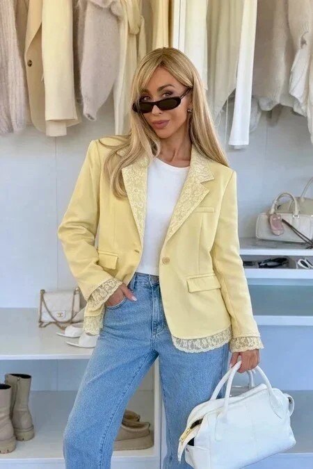 New Blazer jacket with lace detail