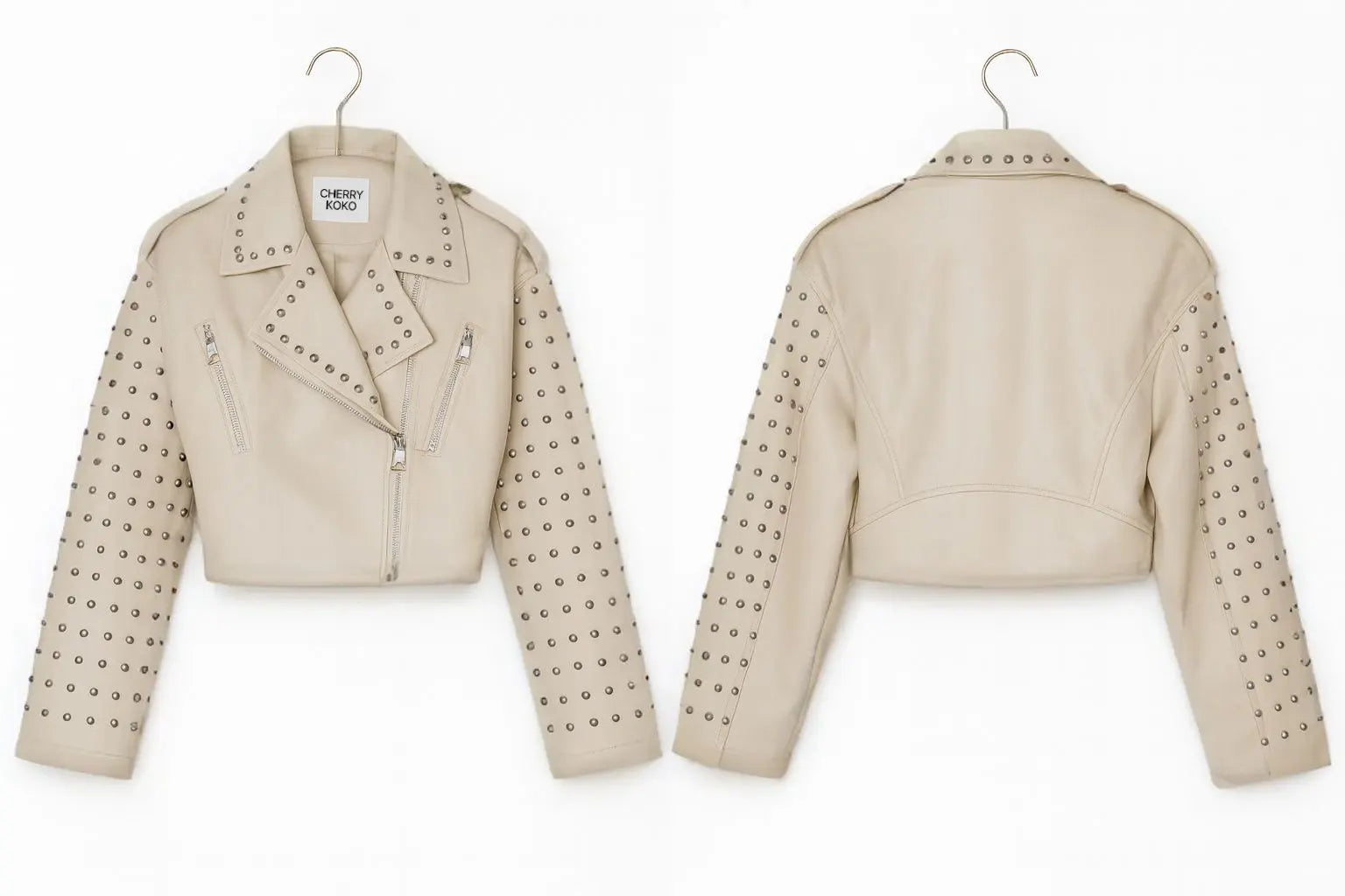 Faux leather jacket with studs