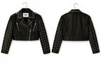 Faux leather jacket with studs