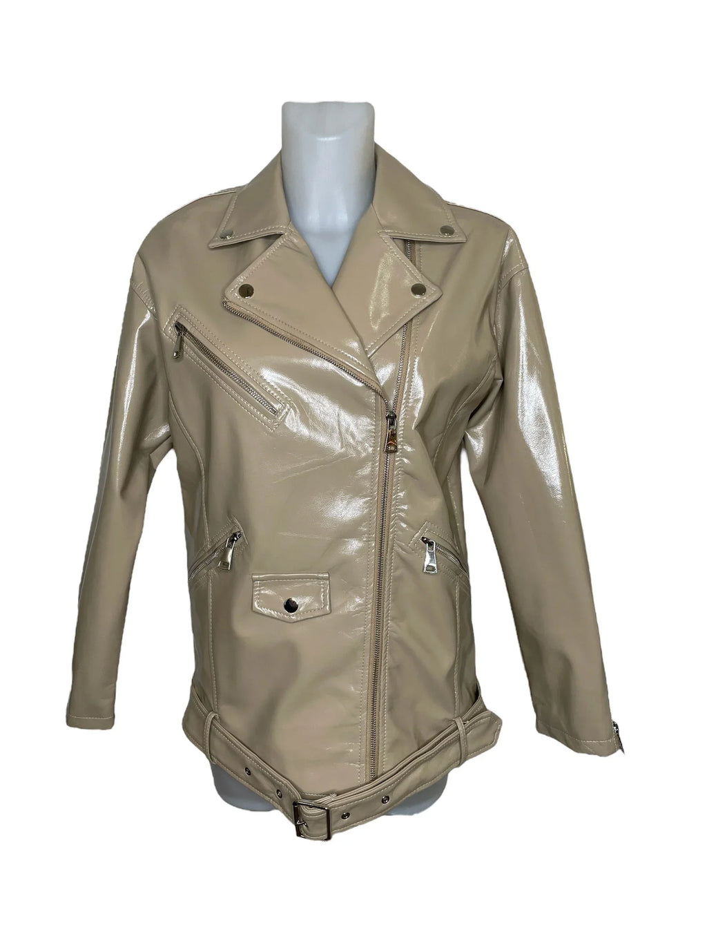 Patent leatherette jacket