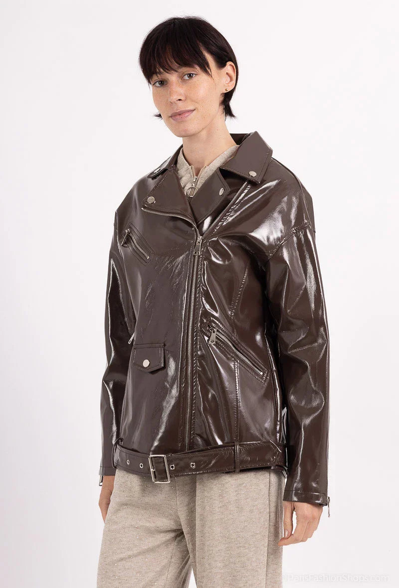 Patent leatherette jacket