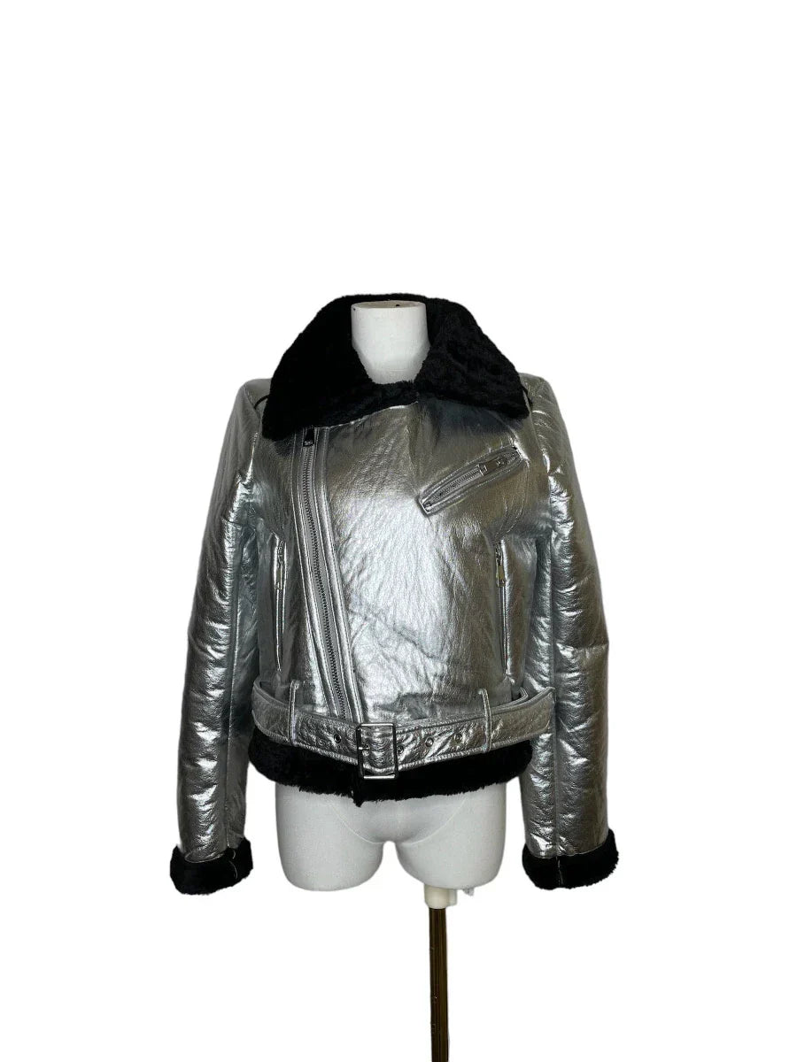 PU Varnish Fur Jacket