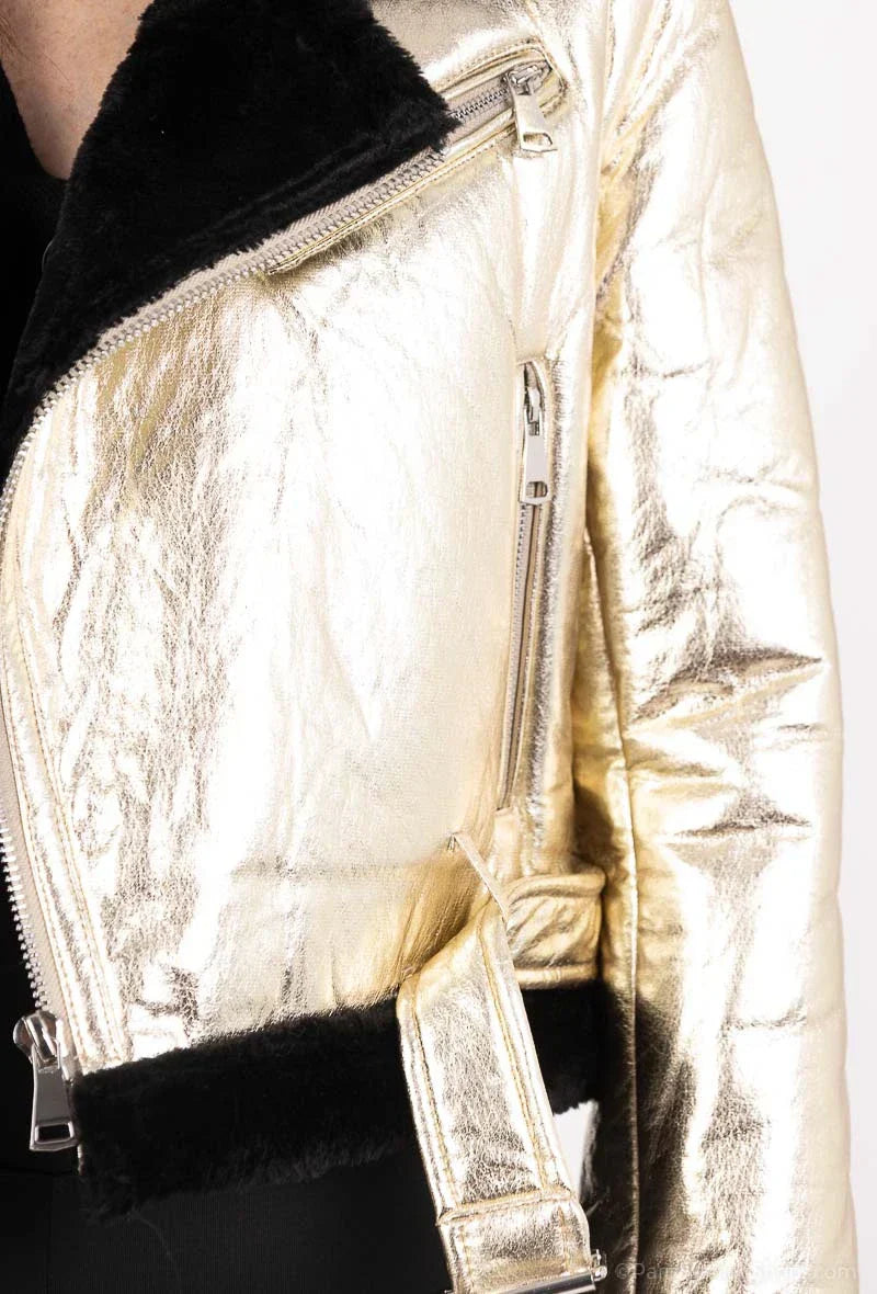 PU Varnish Fur Jacket