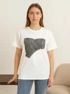 Denim Bra Patch T-Shirt Top